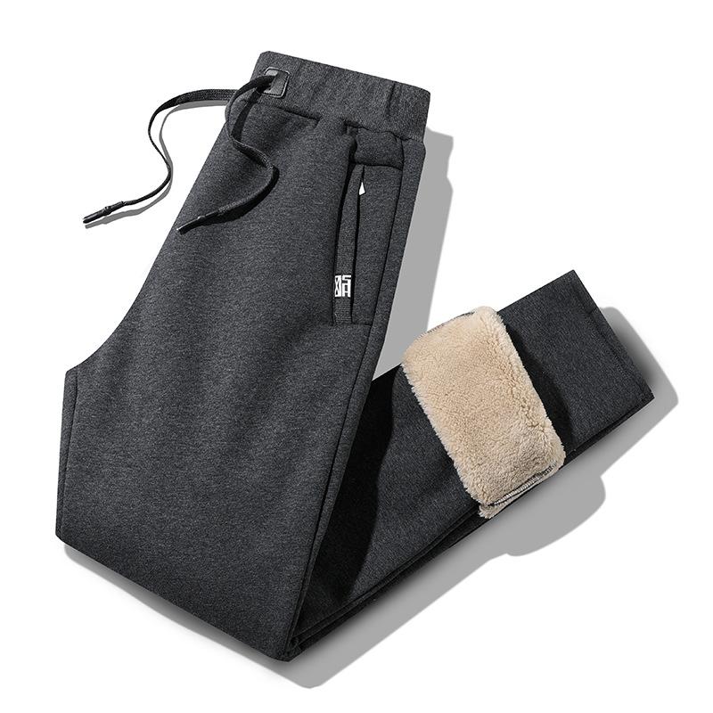 

Мужские брюки больших размеров свободного кроя с флисовой подкладкой, утолщенные повседневные брюки для теплой погоды, спортивные штаны с манжетами на подкладке из шерпы 8XL