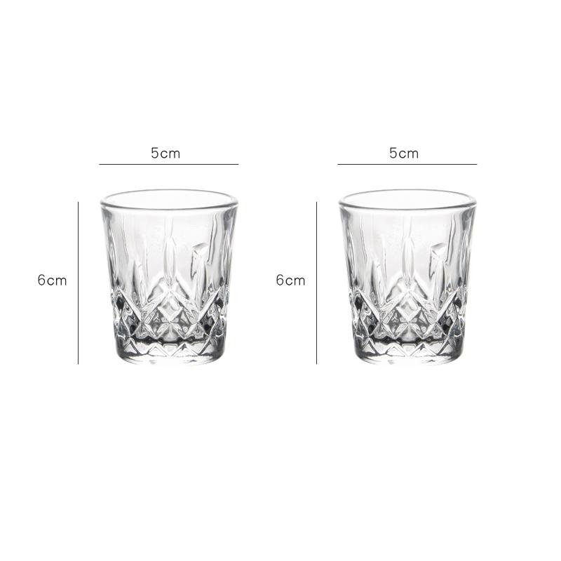 50ml/90ml/70ml Carved Glass Cup Luxury Baijiu Cup Thick Bottomed Vodka Glass Spirits Cup Exquisite Wine Glass Party Glassware