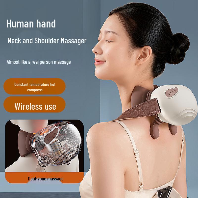 Cervical & Shoulder Kneading Massager: Neck, Back, Trapezius, and Spine Relief Device