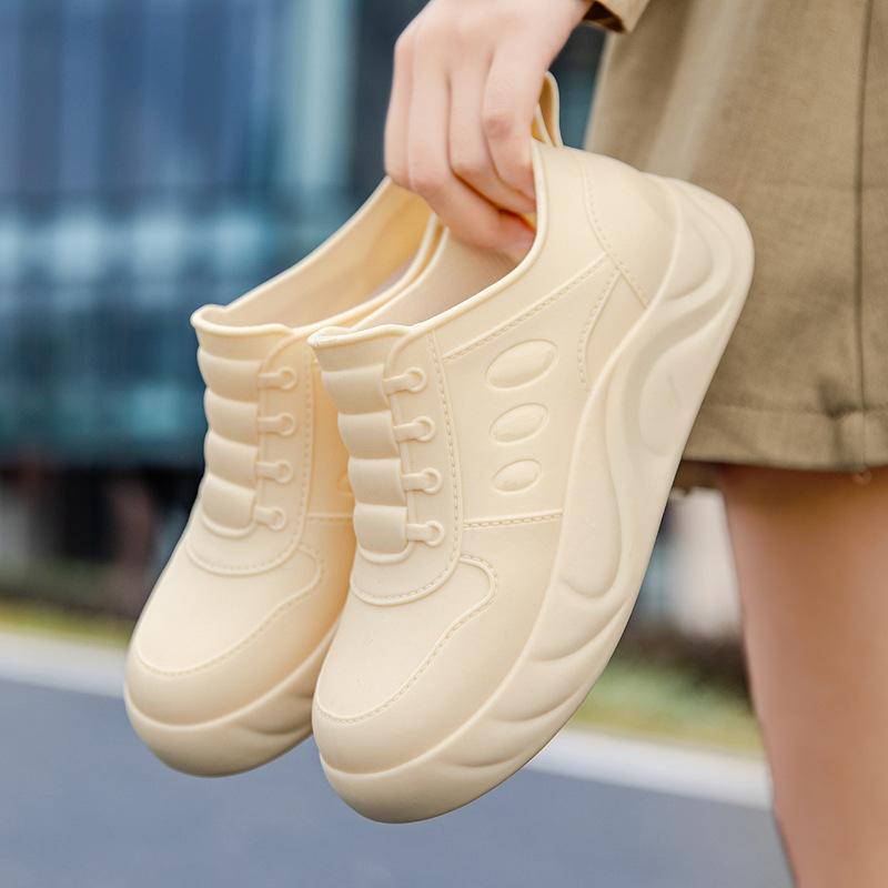 Four seasons cute lightweight low-top rain boots women's height-increasing soft-soled outer wear non-slip waterproof shoes soft-soled rain shoes