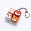 Mechanical Fidget Keychain Finger Button Calming Keychain Cat Keyboard Fidget Toy  Children Adults