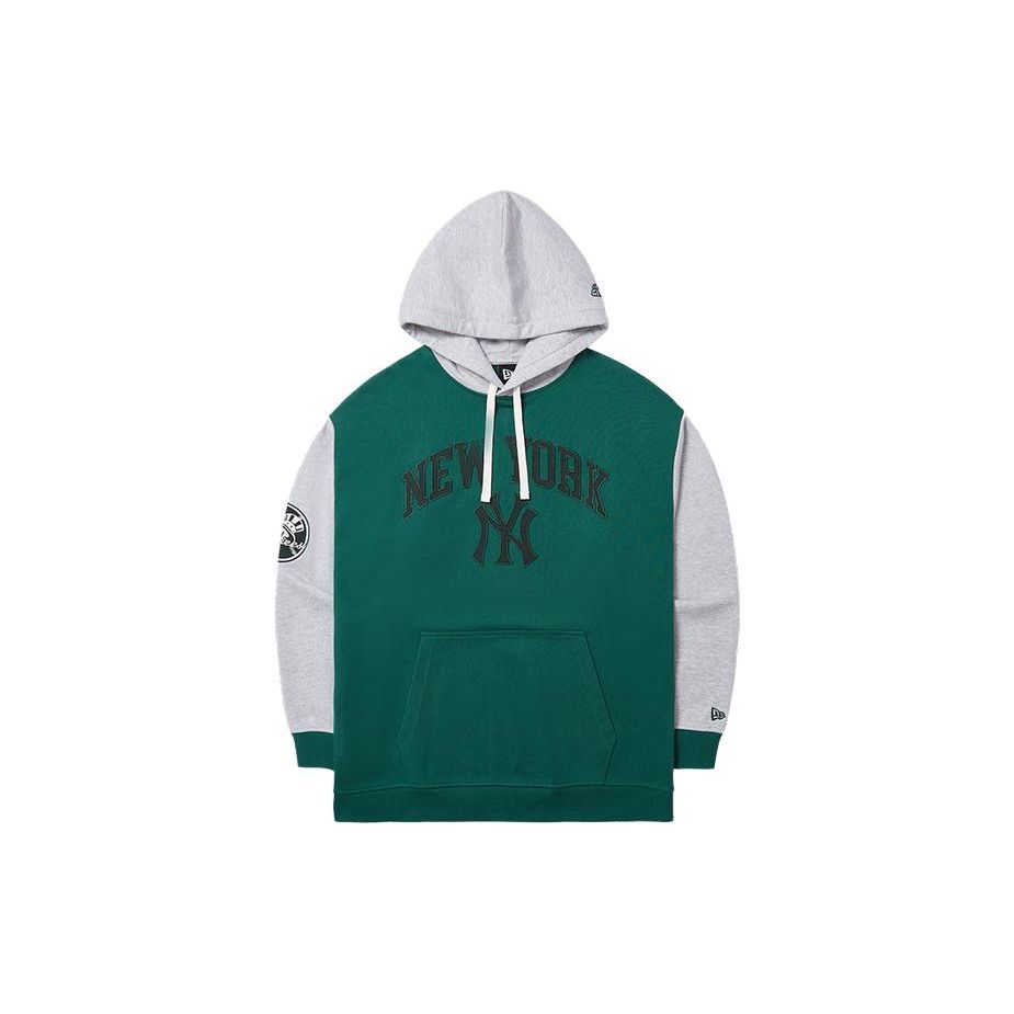 New Era FW23 MLB New York Yankees Embroidered Color Block Pullover Hoodie Vintage Unisex hoodies Dark-Green 14112295