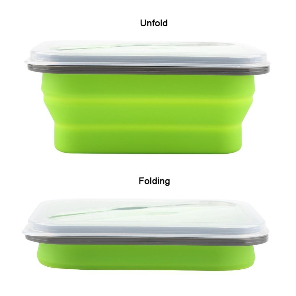 Silicone Collapsible Lunch Box 600ml Portable Storage Bowl  For Outdoor Travel