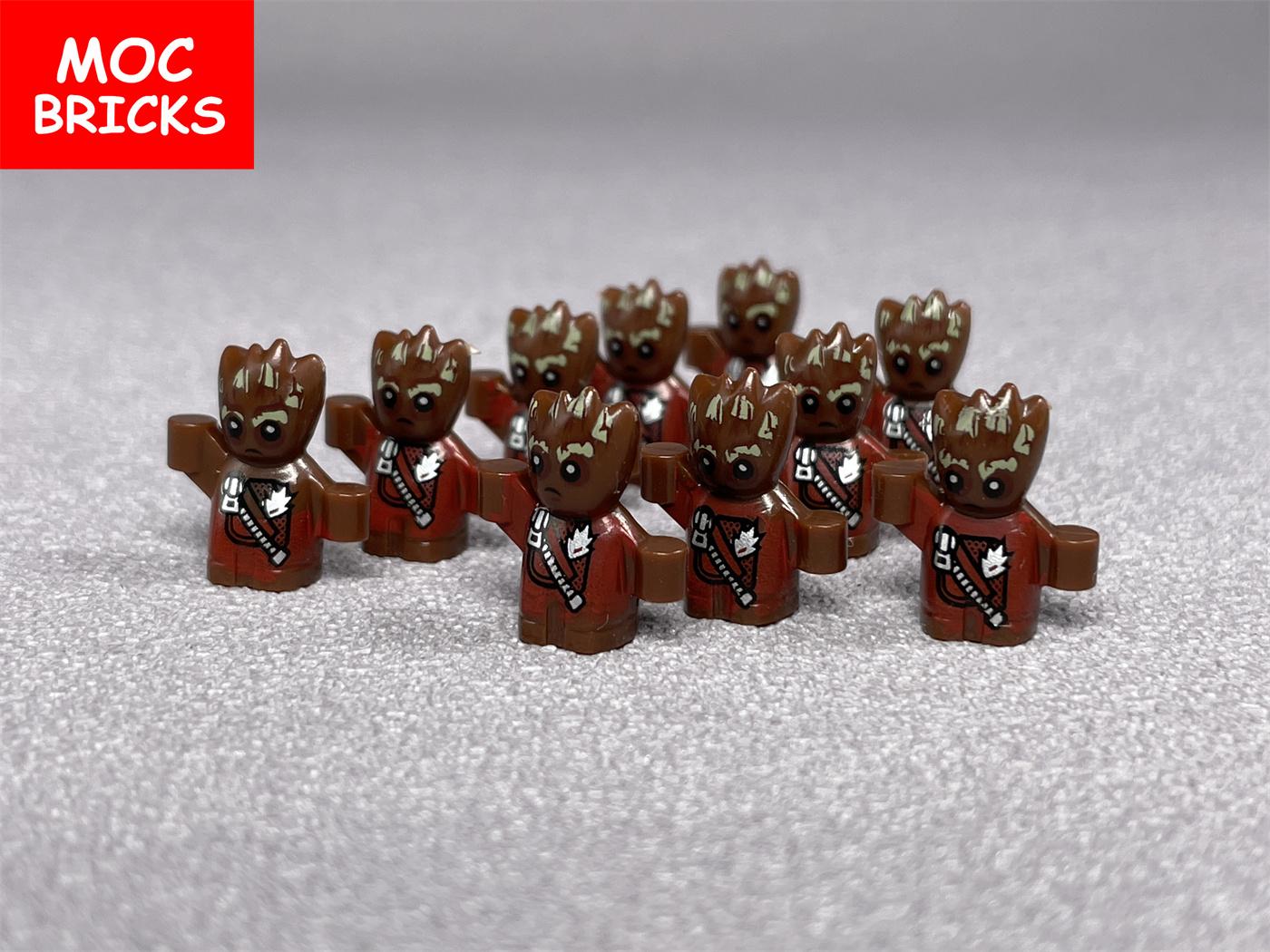 

MOC Bricks Hero Small Tree Man 16mm Figure Guard Accessories Assembled Construction Blocks Kid Dolls Playthings