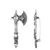 Gray Tone Axe Brooch Pin Vintage Style Christmas Brooch Pin Rhinestone Axe Brooch  Christmas