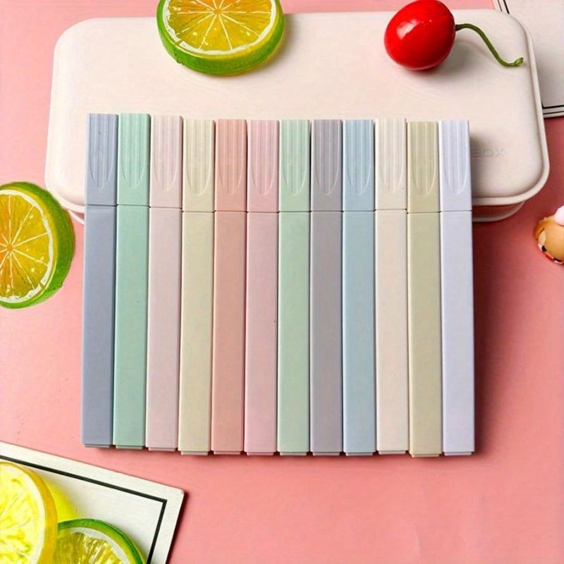 Morandi Estetické Čtvercové Zvýrazňovače Pera, Mírný Měkký Zkosený Hrot Zvýrazňovače Pastelové Zvýrazňovače Neprosakují, Rychleschnoucí Pro Zapisování Poznámek