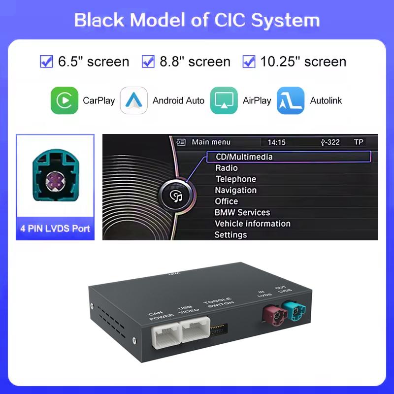 AUTOABC Wireless CarPlay Android Auto For BMW 5 Series F10 F11 2012-2017 CIC NBT Radio Multimedia Playback Airplay Navigation