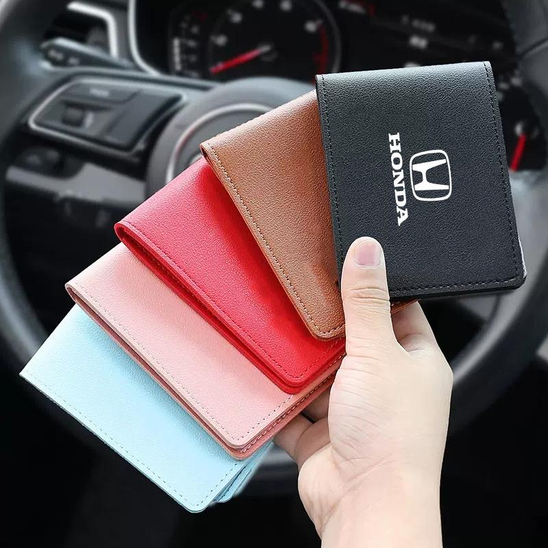 Car Driver License Cover Ultra-Thin Leather Card Clip Bag For Honda Civic Fit Jazz Accord Pilot CRV Odyssey Passport City HRV UQ8