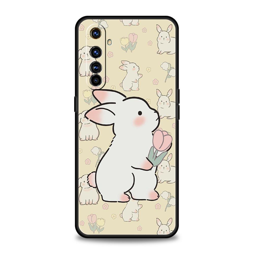 Cute Colorful Rabbit Phone Case For Realme 12 11 10 9 8 5G 7 6 GT5 GT3 GT2 Pro C21 C11 C25 C35 For Realme GT Neo 2 3 3T 5 Cover