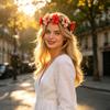 Bridal Flower Crown Boho Artificial Flower Crown Elastic Strap Hair Wreath Holiday Wedding Floral Headband for Bridesmaids Flower Girls