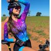 Women Summer Long Sleeve Cycling Suit Little Monkey Triathlon Cycling One-piece Set Silicone Cycling Pro