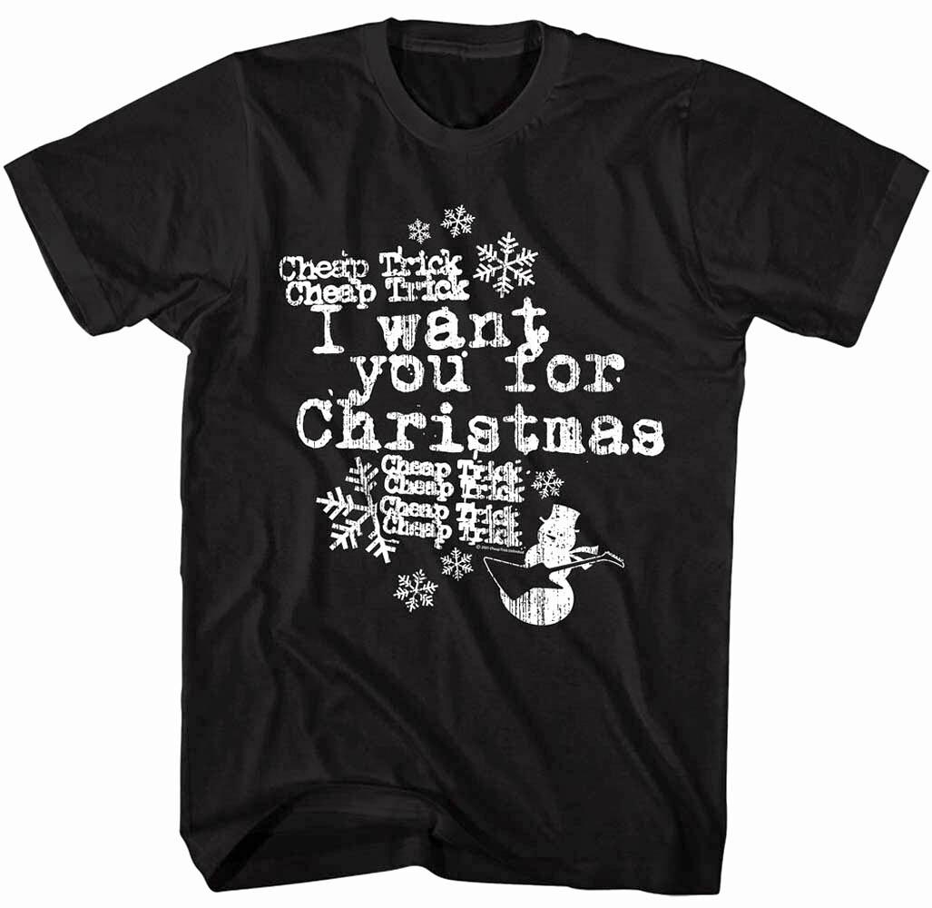 Cheap Trick I Want You For Christmas Men s T Shirt Snowman Rock Band Concert 2XL