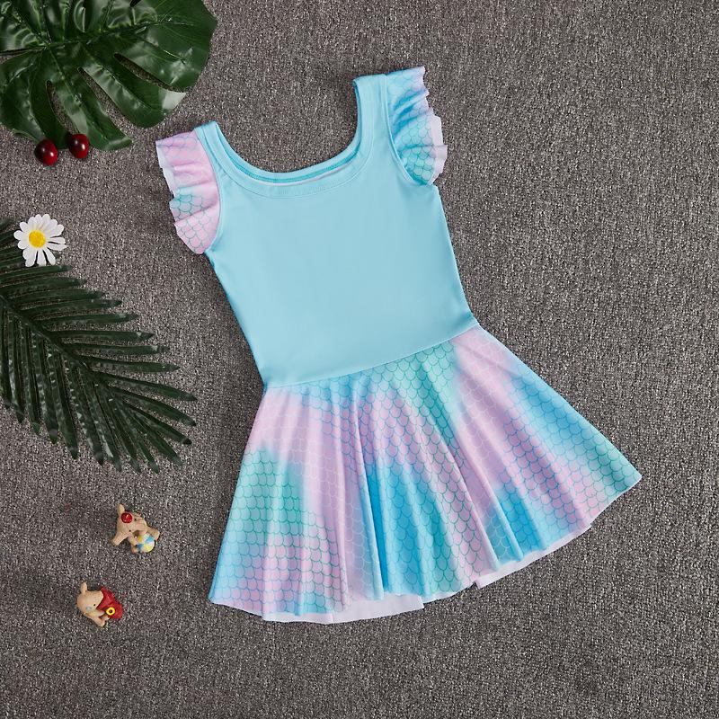 Mädchen Prinzessinnen-Badeanzug Einteiler mit Trägern