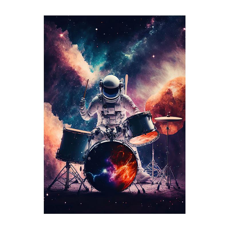 

Абстрактный постер с барабаном Al Цифровая живопись Современная настенная живопись Печать на холсте Астронавт Музыка Картина для гостиной Домашний декор Cuadros 50x70cm No Framed