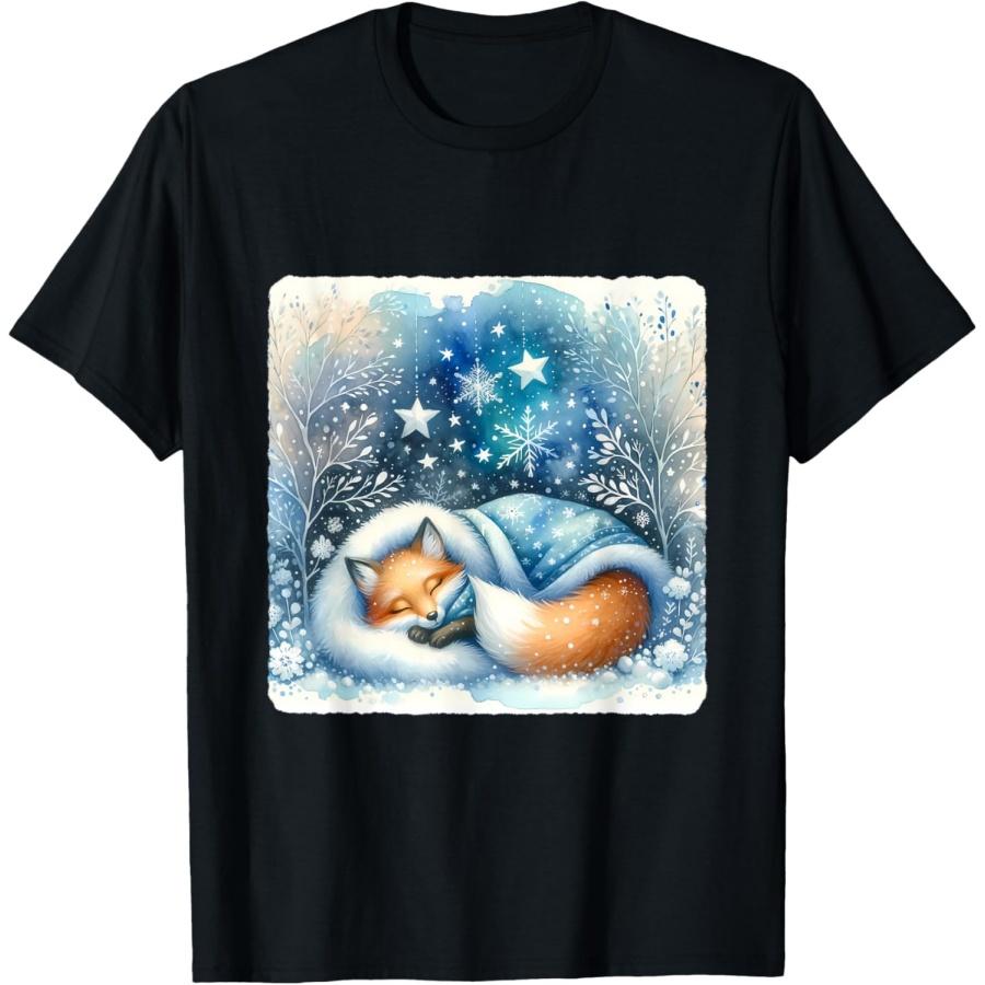 Fox Sleeping Under Stars, Wrapped In Blanket Of Snow S