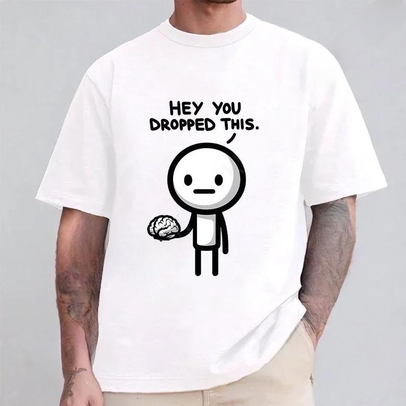 For Men Summer Tops Please Use Your Brain Stupid Saying Printed Tees Shirt Short Sleeve Oneck Fashion Male Clothing Streetwear S