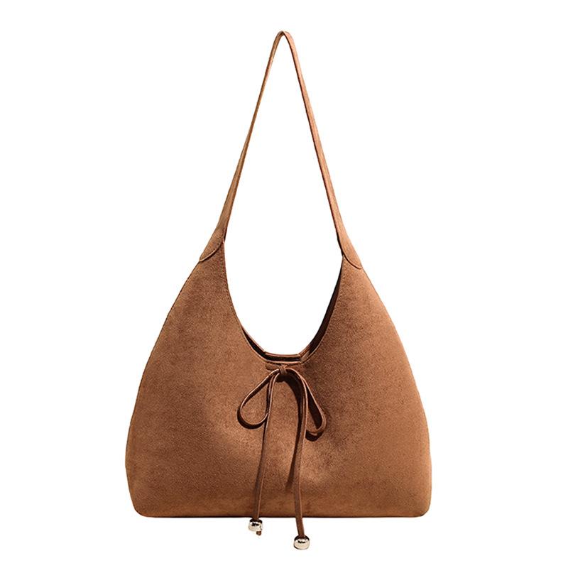 Suede bag women's large-capacity new autumn and winter casual shoulder armpit bag commuter dumpling bag