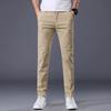 Pantaloni Casual Estivi Sottili a Colore Unito Classici da Uomo Moda Business Cotone Elasticizzato Slim Pantaloni di Marca Maschili