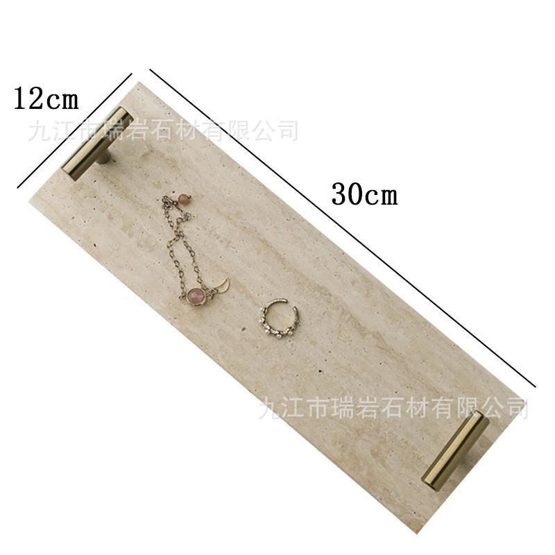 Natürliches Marmor Tablett Schmuck Aufbewahrung Heim Dekoration Badezimmer Kosmetik Display Minimalistischer Nordischer Stil