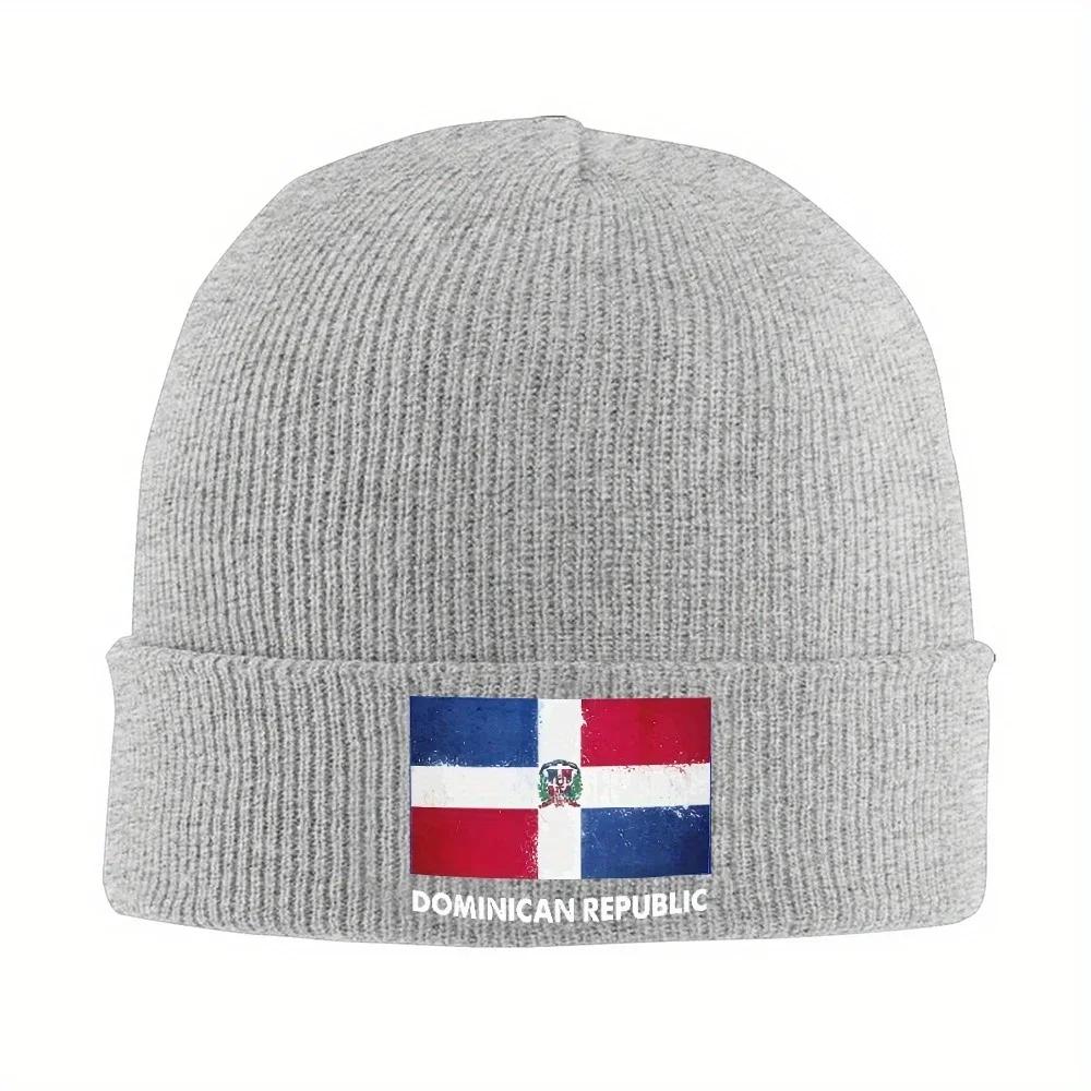 Pc Dominikánská republika Vlajka Čepice Pletená Čepice Unisex Dámská Vintage Teplá Měkká Beanie Čepice Podzim Zima Kpop Vlastní Čepice