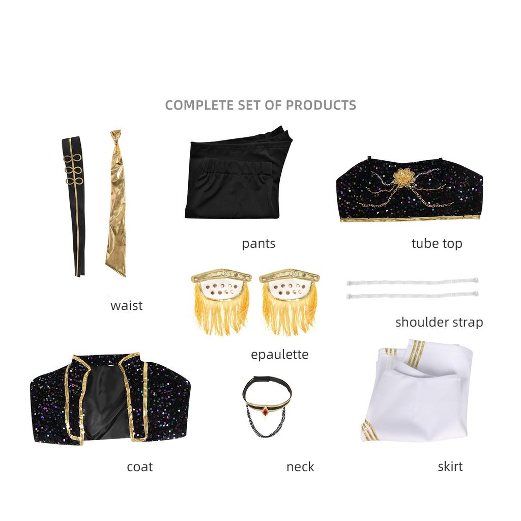 KPop Chasseurs de Démons Costume de Performance de Film Costume Cosplay Costume de Performance de Groupe pour Femmes Jupe Courte