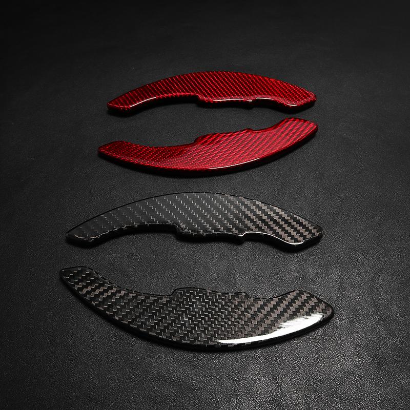 Real Carbon Fiber Car Interior Steering Wheel Shift Paddle Shifter Extension Cover Trim For Honda 10th Civic 2016 2017 2018-