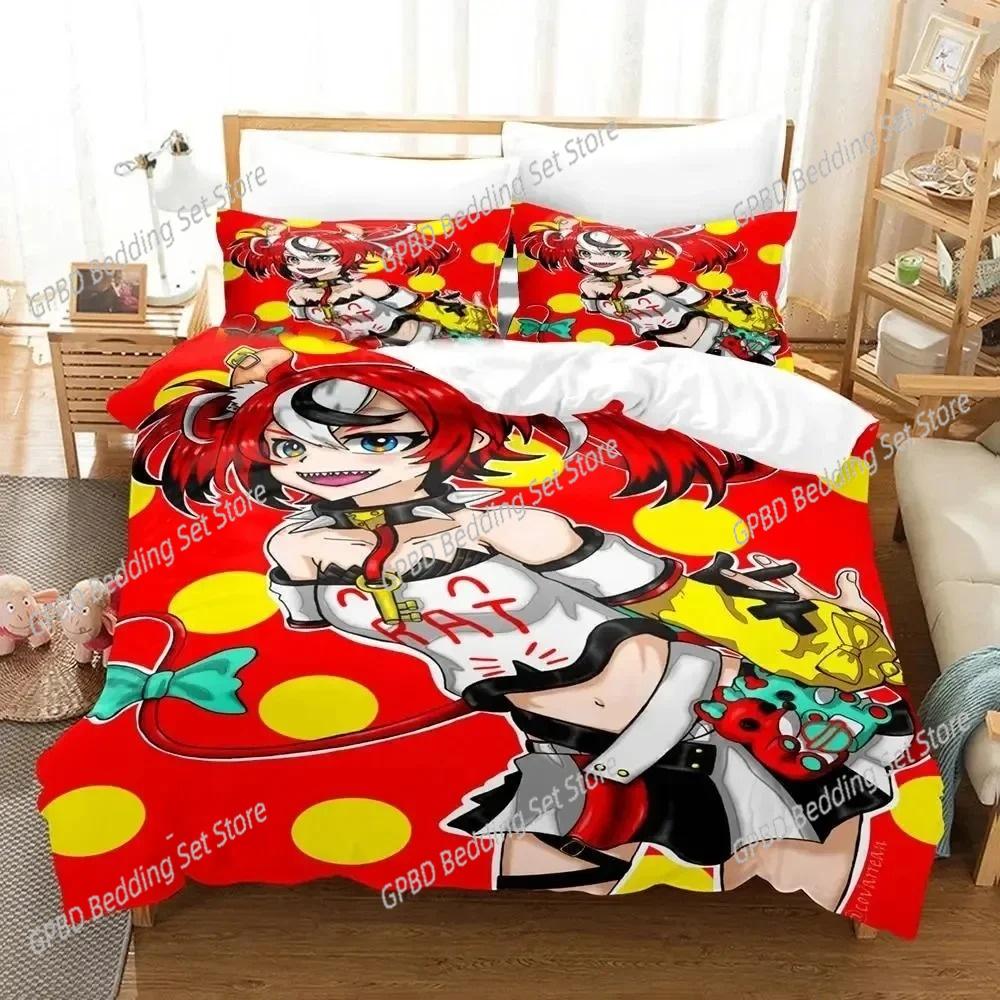 3D Print Hakos Baelz Anime Bedding Set Bedroom Soft Modern Bedspreads Comefortable Kids Duvet Cover Quilt Cover And Pillowcase