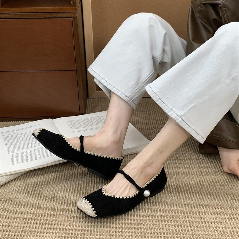 Retro niche round head Mary Jane shoes women's single shoes 2025 new light mouth gentle evening ballet shoes ladyshoes