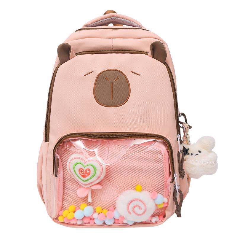 Schoolbag female new cute ugly cute cartoon pain layer backpack high value primary and secondary school students large capacity backpack male