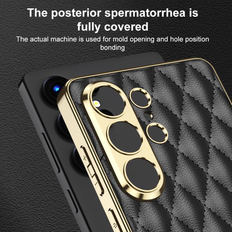 GKK Plating Leather Rhombus Texture Phone Case