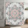 Boho Tropical Floral Shower Curtain Waterproof Bathroom Curtain Large Decorative Pink Green Leaf Print Monogram Jungle Decor Sho