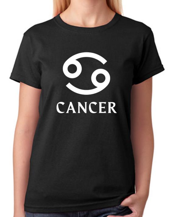 Cancer Zodiac Symbol Astrology Design Ladies T-Shirt Horoscope Tee XL