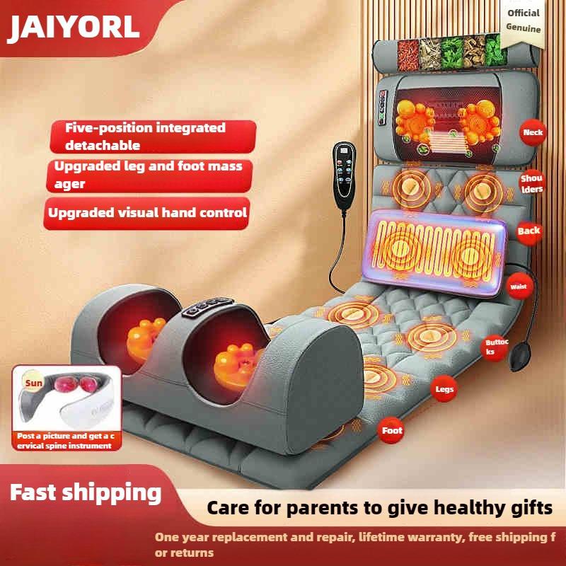 

Многофункциональный массажный матрас-подушка для поясничной тракции для всего тела, электрический, для плеч, шеи, талии, спины, с вибрацией, съемный, подарок EU Plug