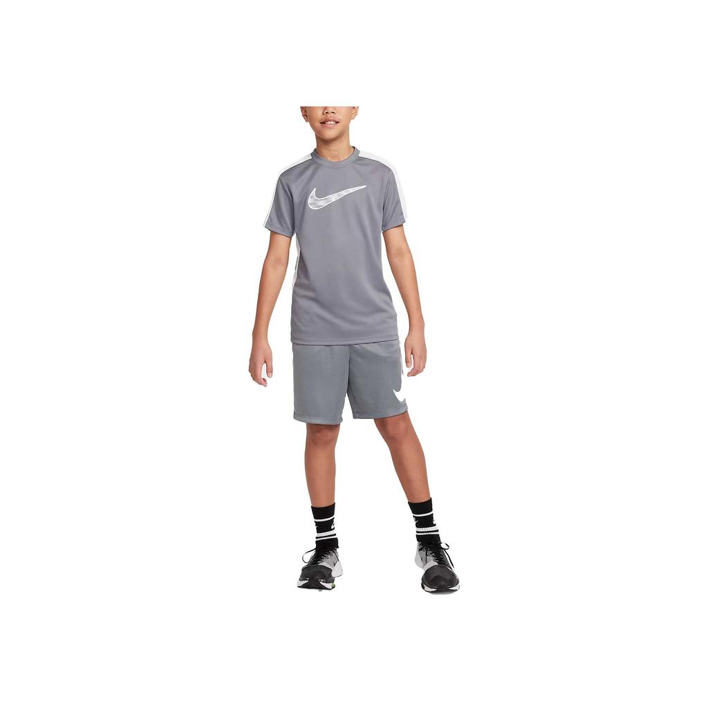 Nike Dri-Fit Trophy 23 Comfortable Stylish Simple Short Sleeve T-Shirt Kids Tops Smoke-Gray HF8079-085
