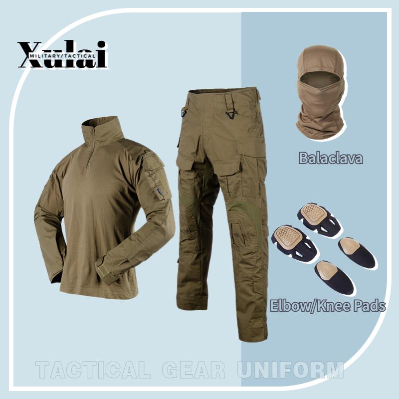 

Армійська військова уніформа Coyote Airsoft з тактичними штанами-балаклавами, наколінниками 3XL