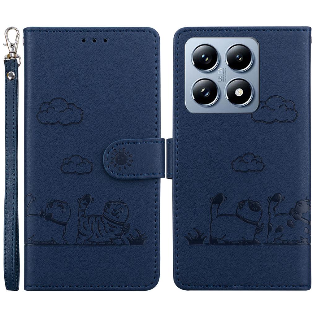 For Xiaomi 14T Case RFID Blocking Kitten Pattern TPU+PU Leather Phone Cover