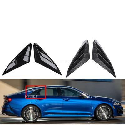 Fit For KIA Optima K5 2020 2021 Car Rear Louver Window Side Shutter Cover Trim Sticker Vent Scoop ABS Carbon Fiber
