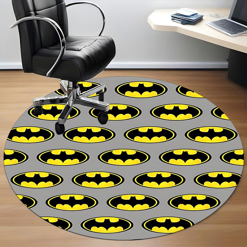 1pc Batman Symbols Office Round Area Rug, Under Office Chairs Bedroom Living Room Home Decor, Room Deco, Available in Various Sizes