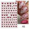 Black White Red Nail Art Manicure DIY Love Heart 3D Nail Stickers Design Decals