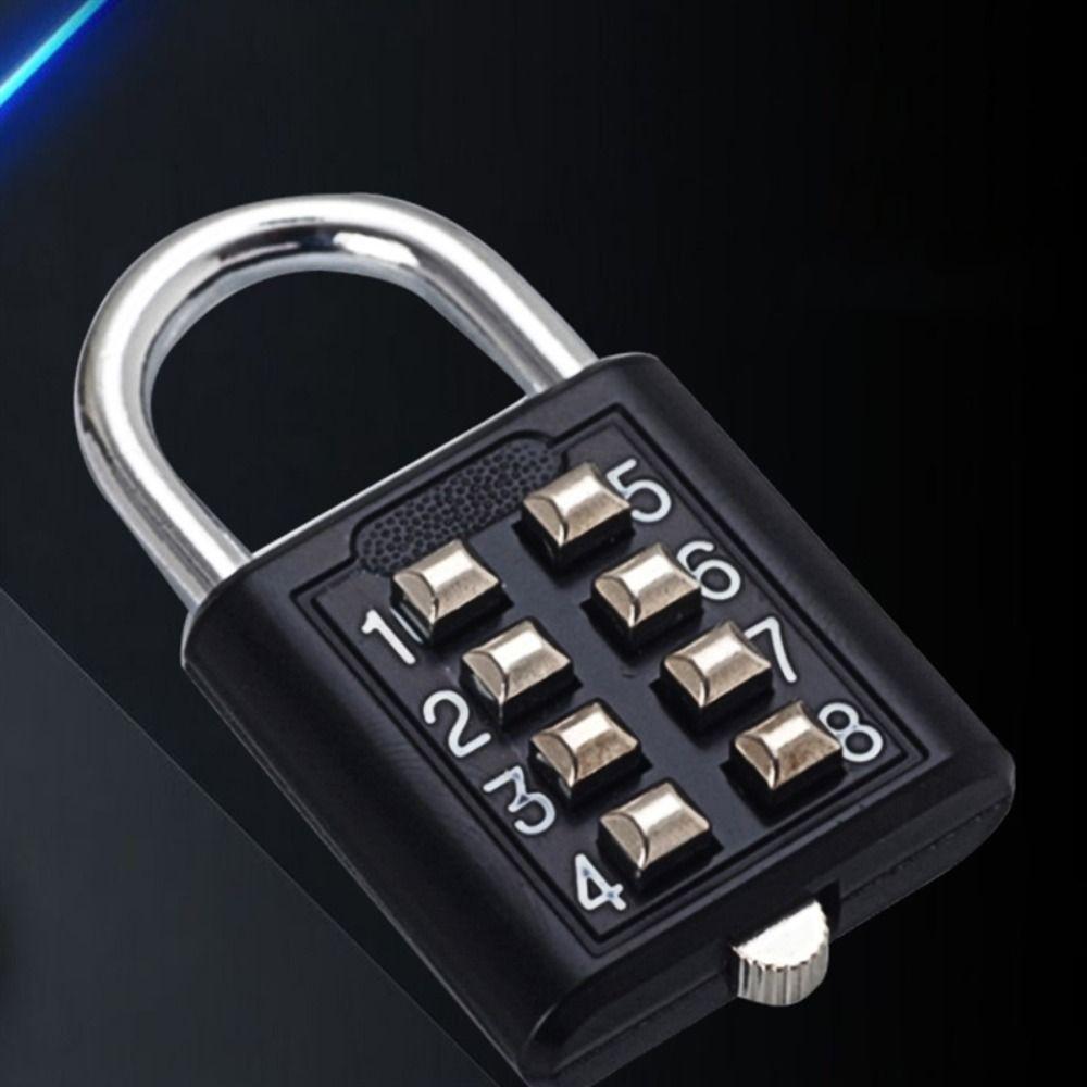 8 Digit Button Combination Lock Metal Anti-theft Password Pad Lock Waterproof Rust Proof Suitcase Combination Lock For Travel