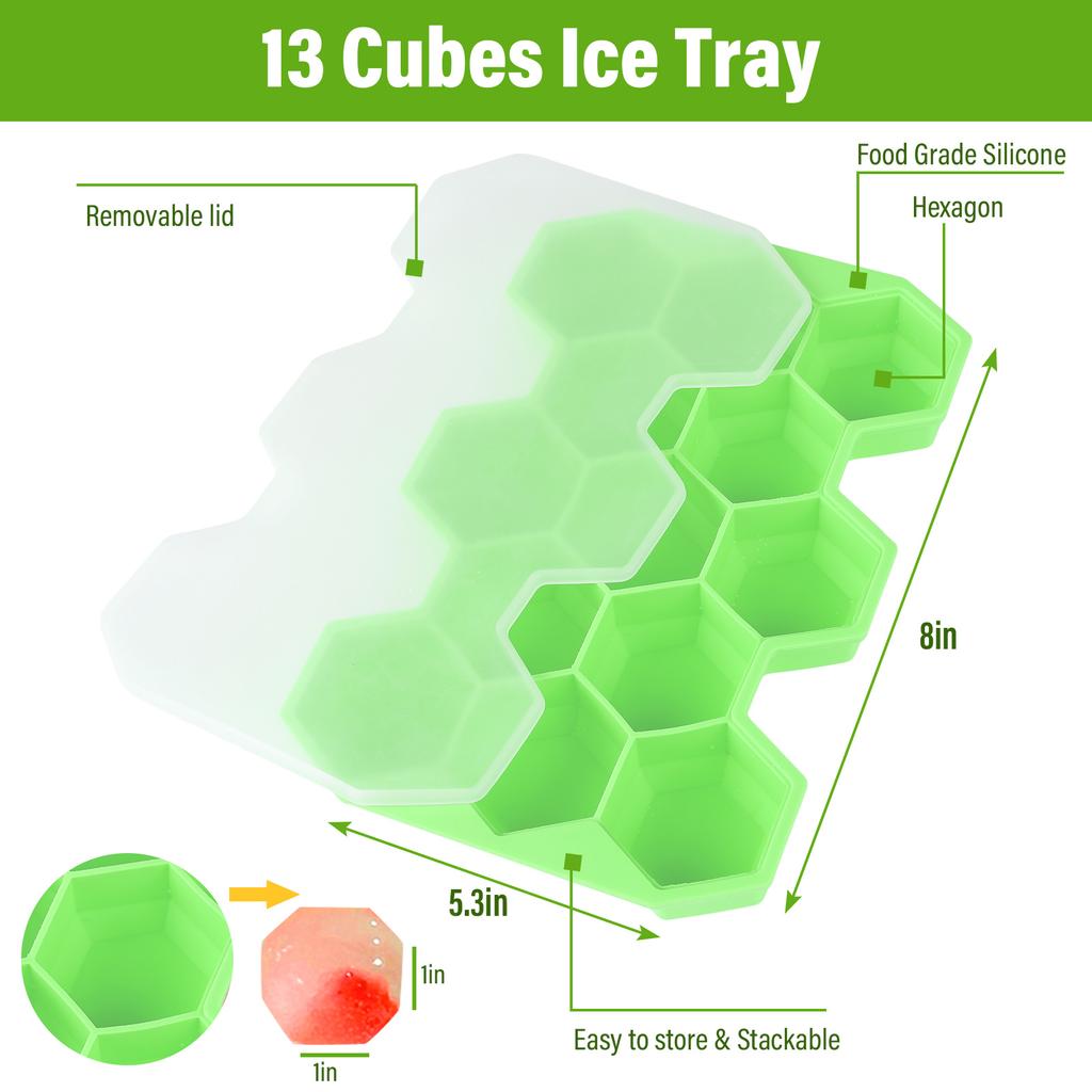 37 Cavity Honeycomb Ice Cube Trays Reusable Silicone Ice Cube Mold Bpa Free Ice Maker With Removable Lids Creative 13 Cavity