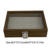 Glass Lid Jewelry Organizer Square Jewelry Display Tray Ring Case Wooden Jewelry Box  Women Gift
