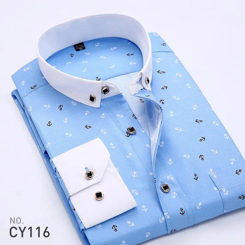 New 2026 Men's Plaid Shirts Long Sleeve Spring Autumn Thin Male Casual Shirt Man Printed Dress Shirt Stripe Business Shirts Male