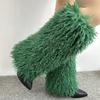 Harajuku Shoes Cuffs Leg Warmer Winter Warm Vintage Solid Color Fuzzy Plush Boots Cover Thick Calf Socks for Womens