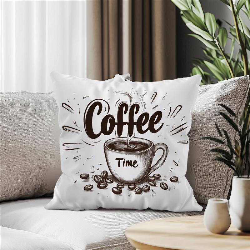 Coffee Time Pattern Decorative Cushions Pillowcase Polyester Cushion Cover Throw Pillow Sofa Decoration Pillowcover Home Decor