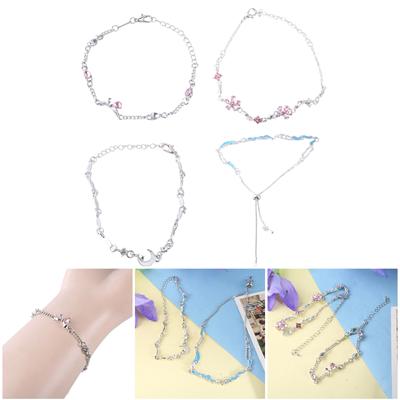 Shimmering Rhinestones Bracelet Fashionable Silver Plated Handchain Adjustable Length Wristchain Stylish Party Jewelry