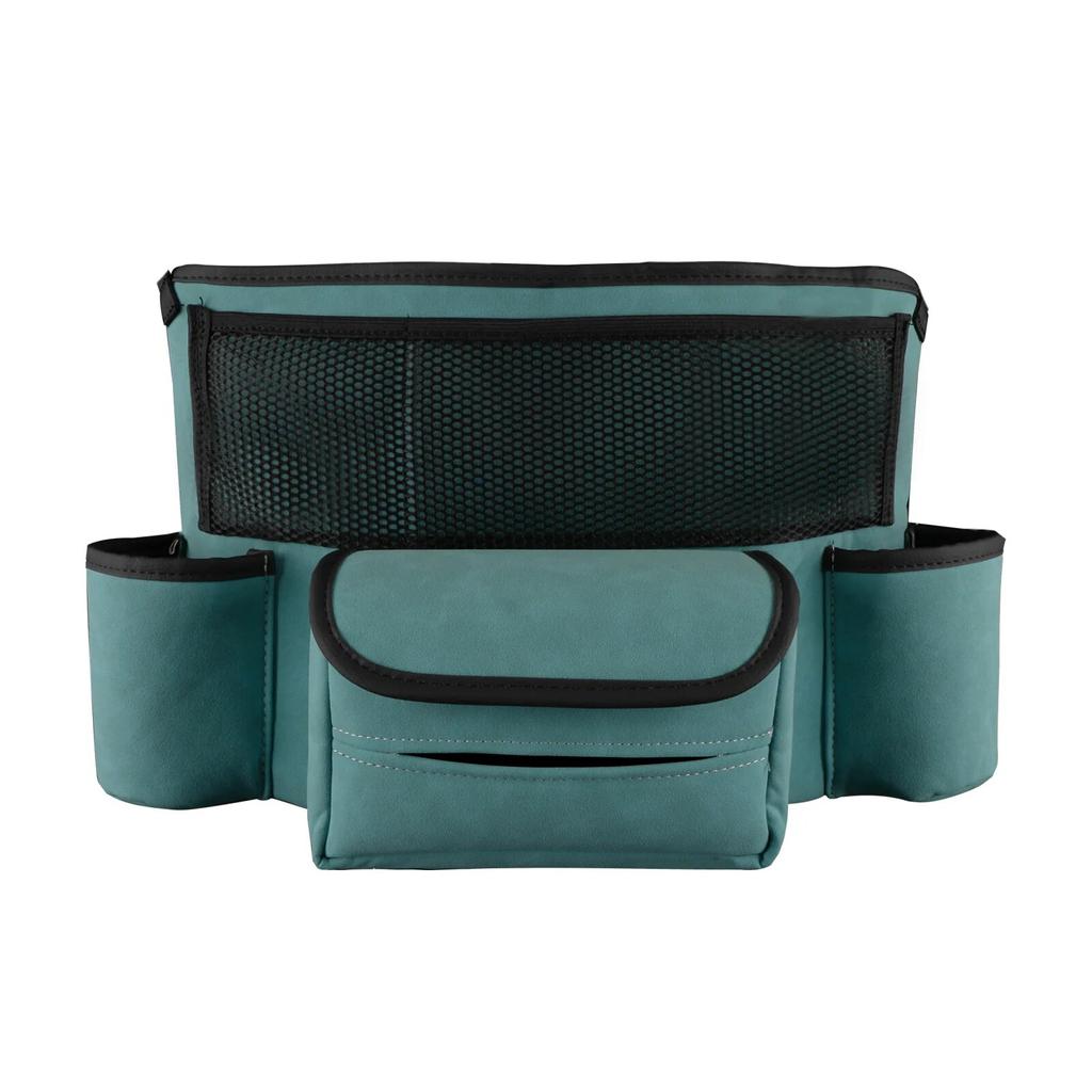 Suede Leather Dog Fences Organizers Bag Between Front Seats Auto Consoles Tissue Cup Storage Mesh Barrier Travel Accessories