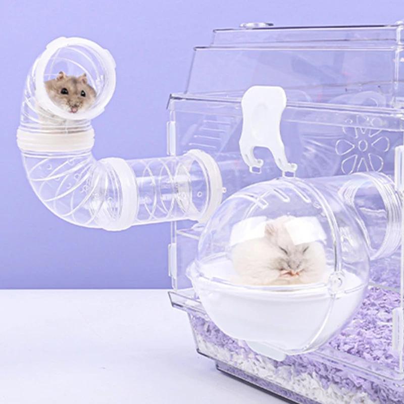 Hamster Coop Tunnel DIY Remodeled Hamster Maze Cage External Tubes Tunnel Set Sports U Pipe Hamster Accessory Pipeline Supplies