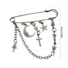 Decorative Brooch Pin Punk Fashion Accessory with Safety Pin Style Closure for Jacket Lapels Bags and Hats, Alloy Accent for Everyday Outfit Details