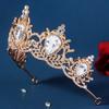 Metal Baroque Crown Shiny Rhinestone Crown Fashion Princess Tiara  Dress Accessories